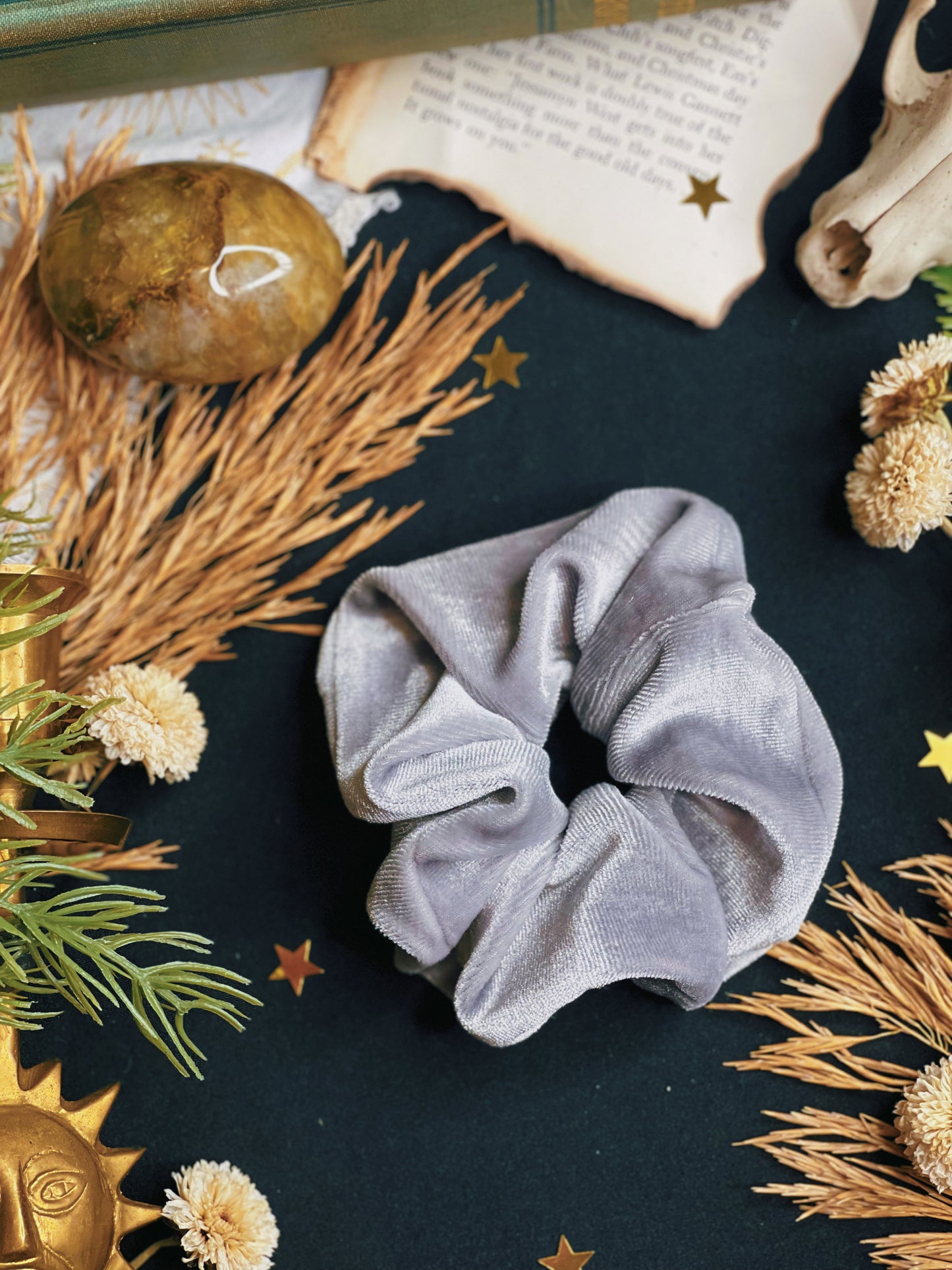 Grey Velvet - Scrunchie