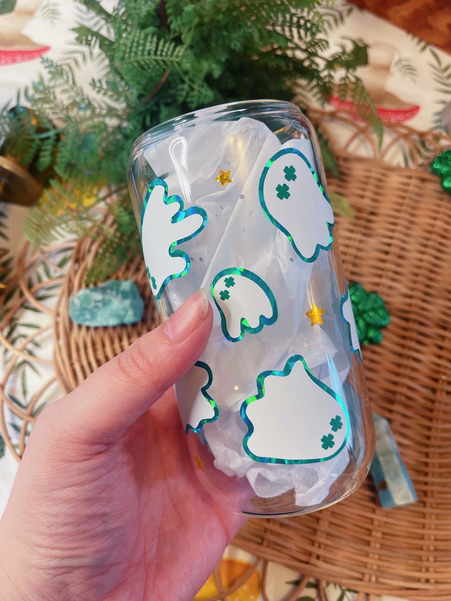 Luck Ghost - 16 oz Glass Cup