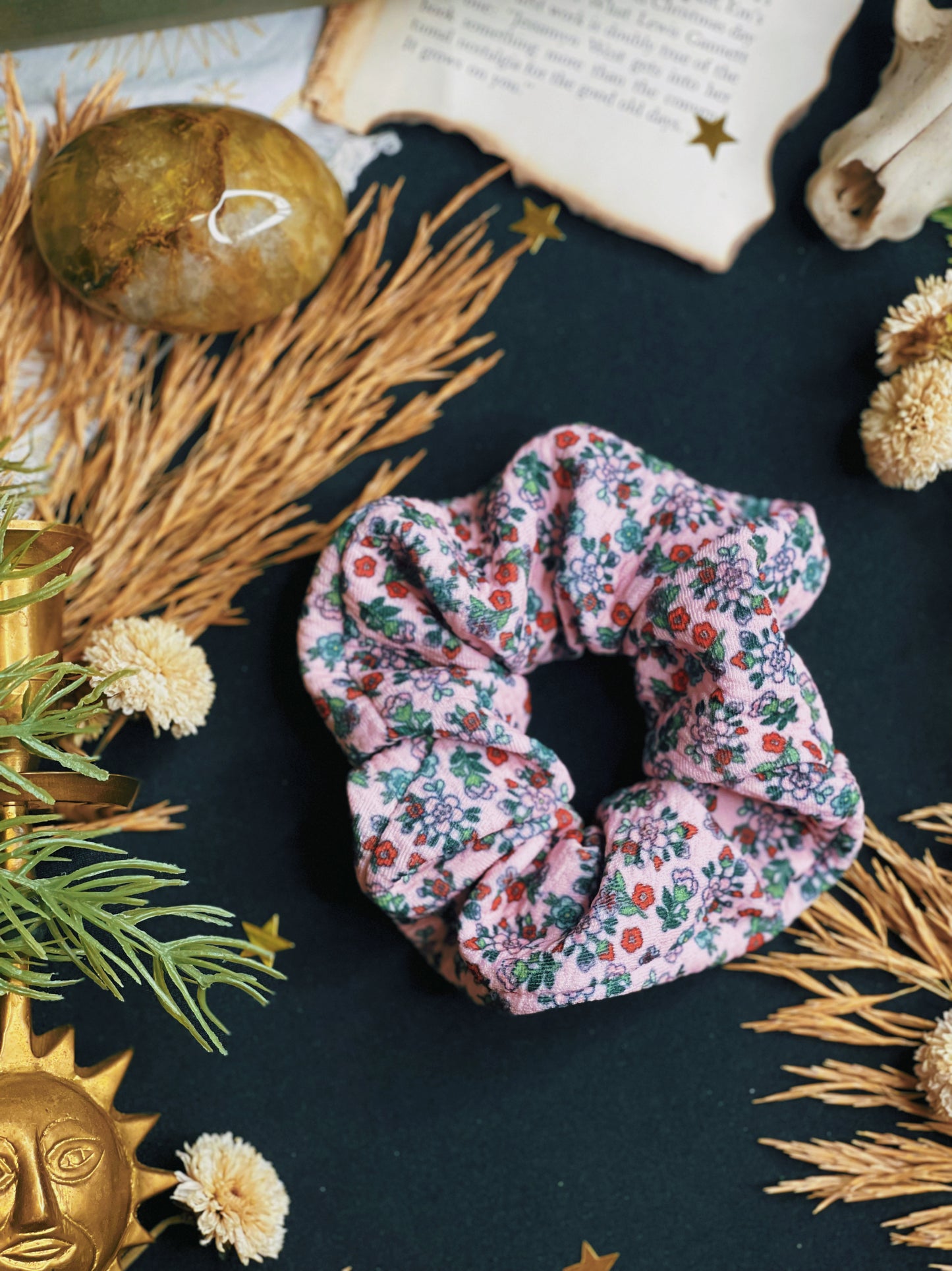 Baby Pink Floral - Scrunchie