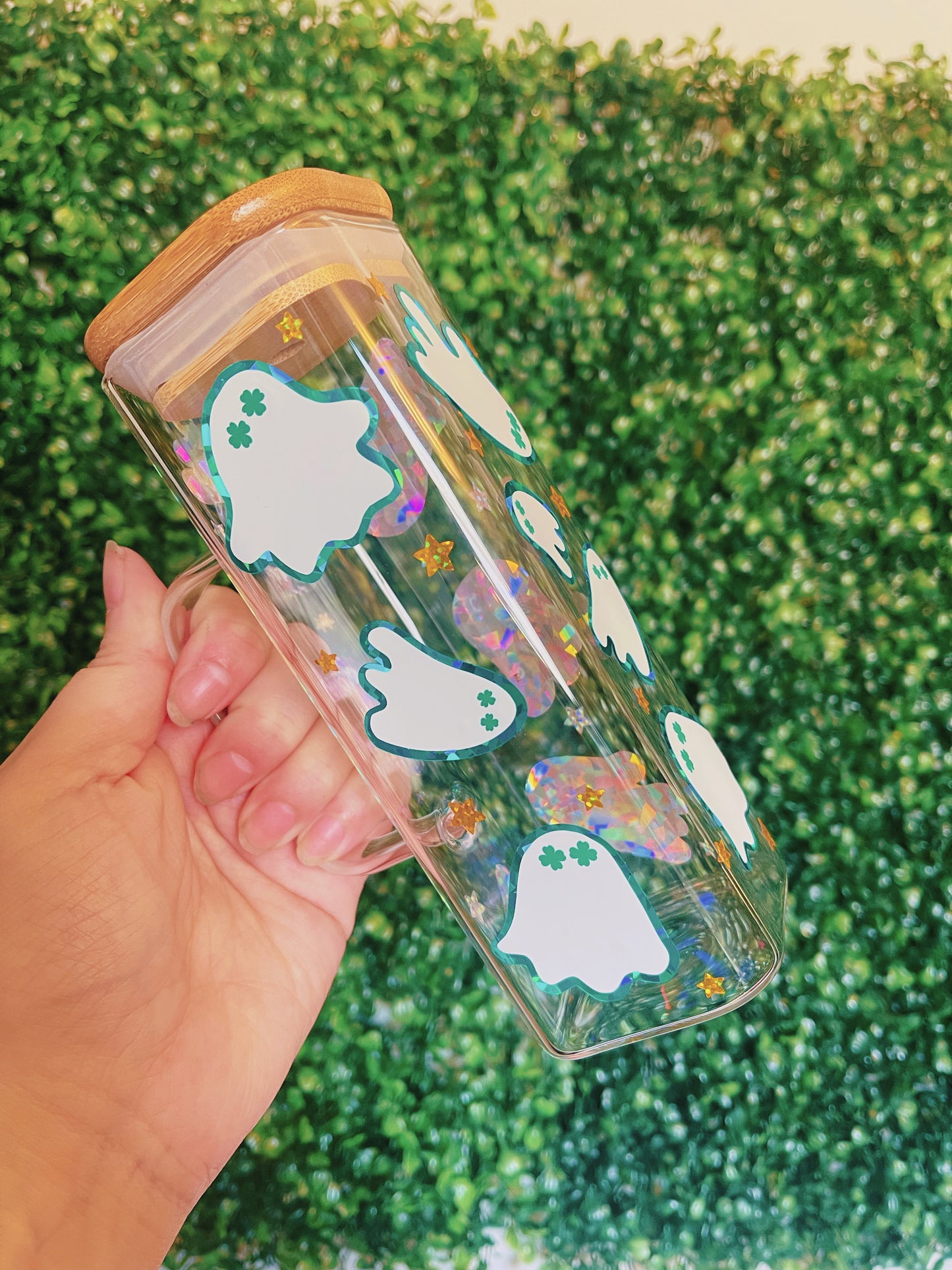 Luck Ghost - 17 oz Square Glass Cup