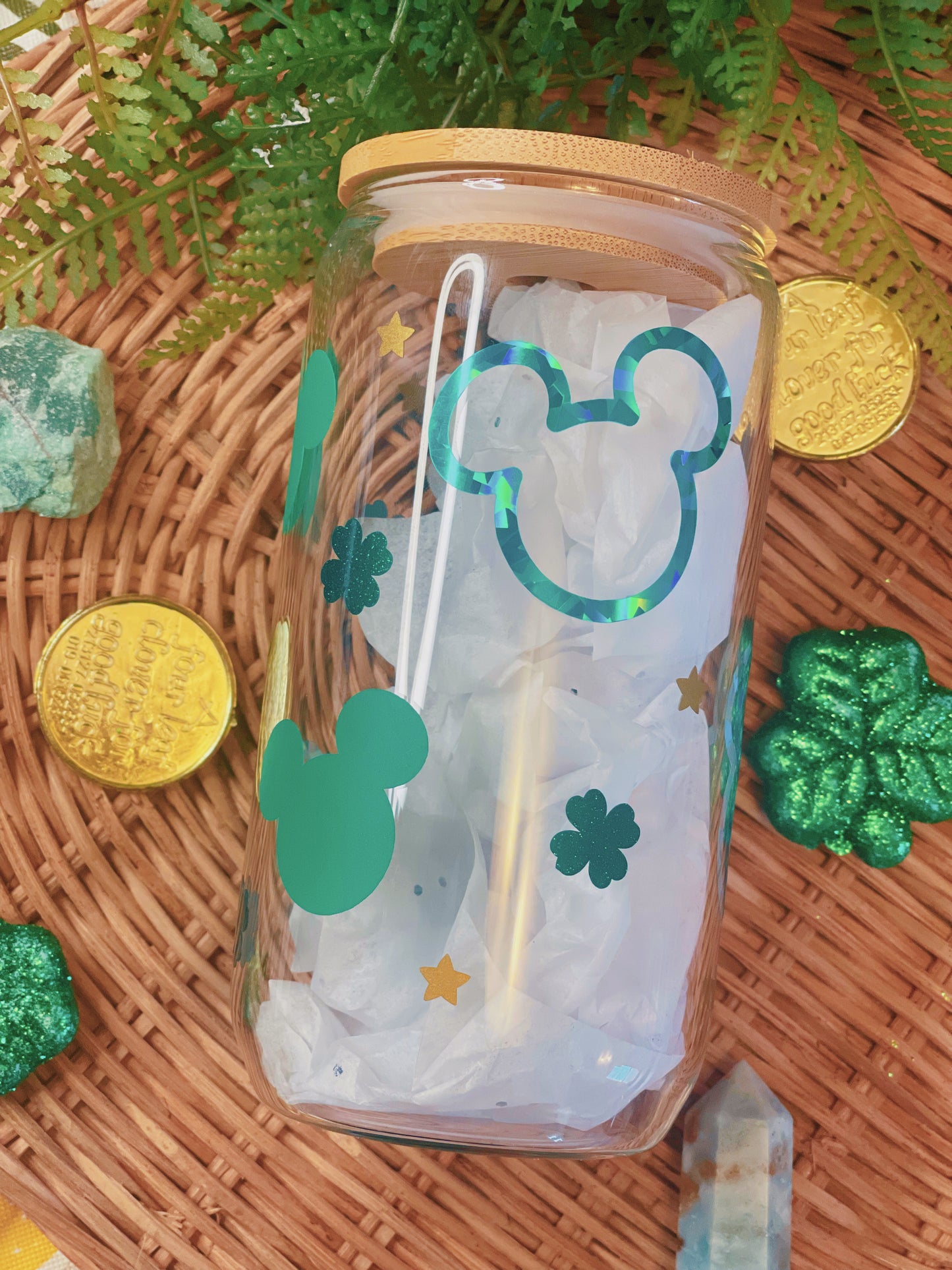 Luck Mouse - 16 oz Glass Cup