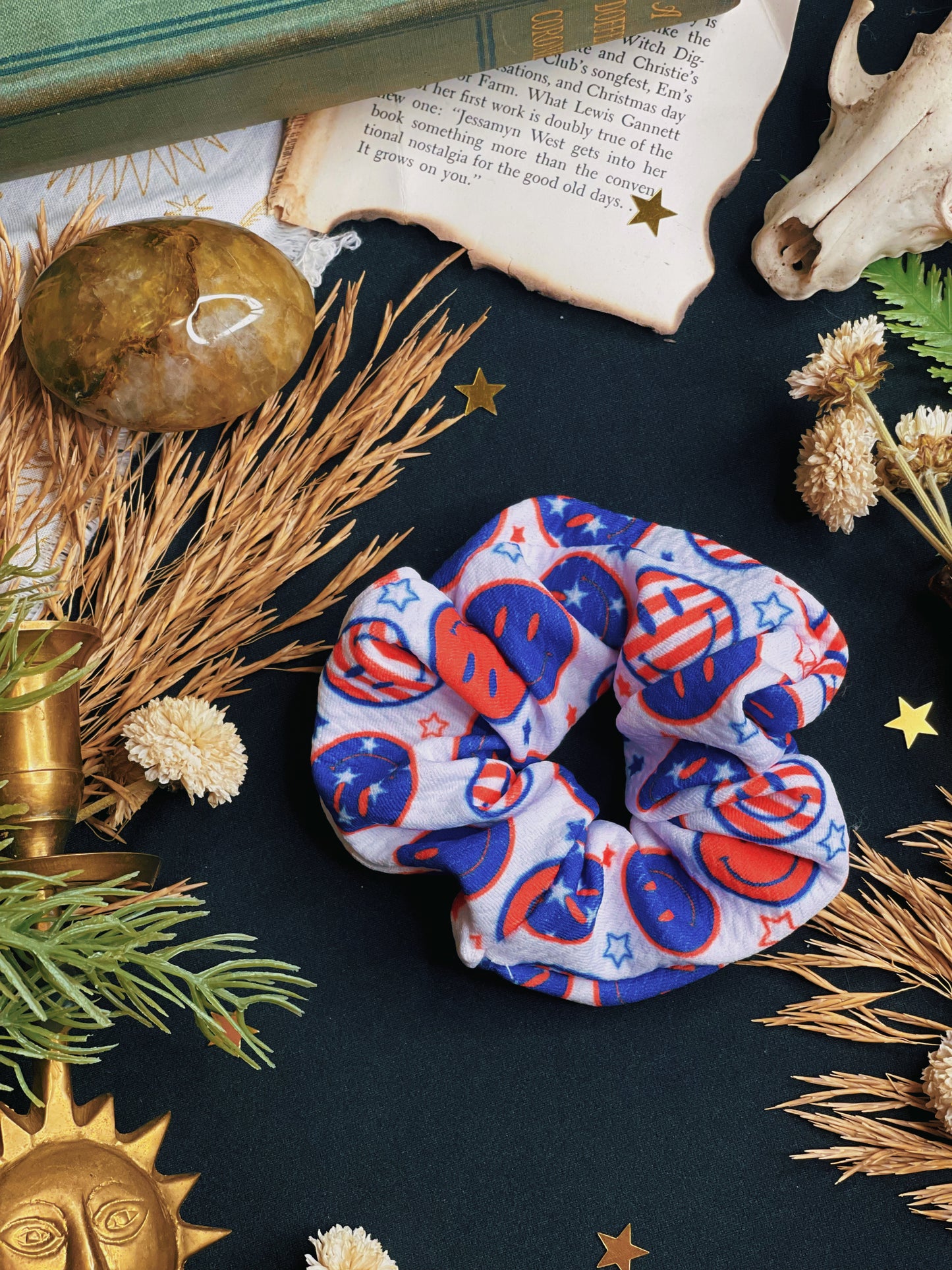 Star Spangled Happy Face - Scrunchie