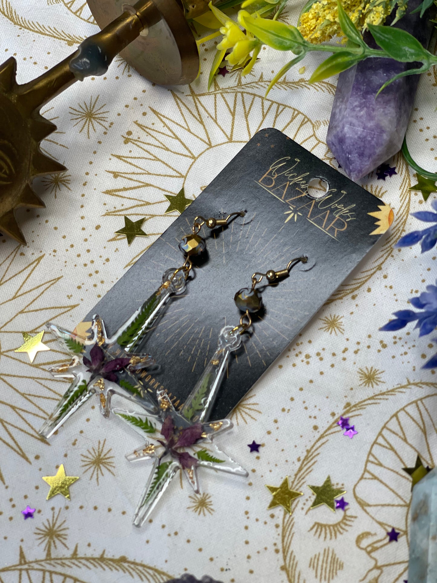 Vibrant Violet - Resin Dangle Earrings