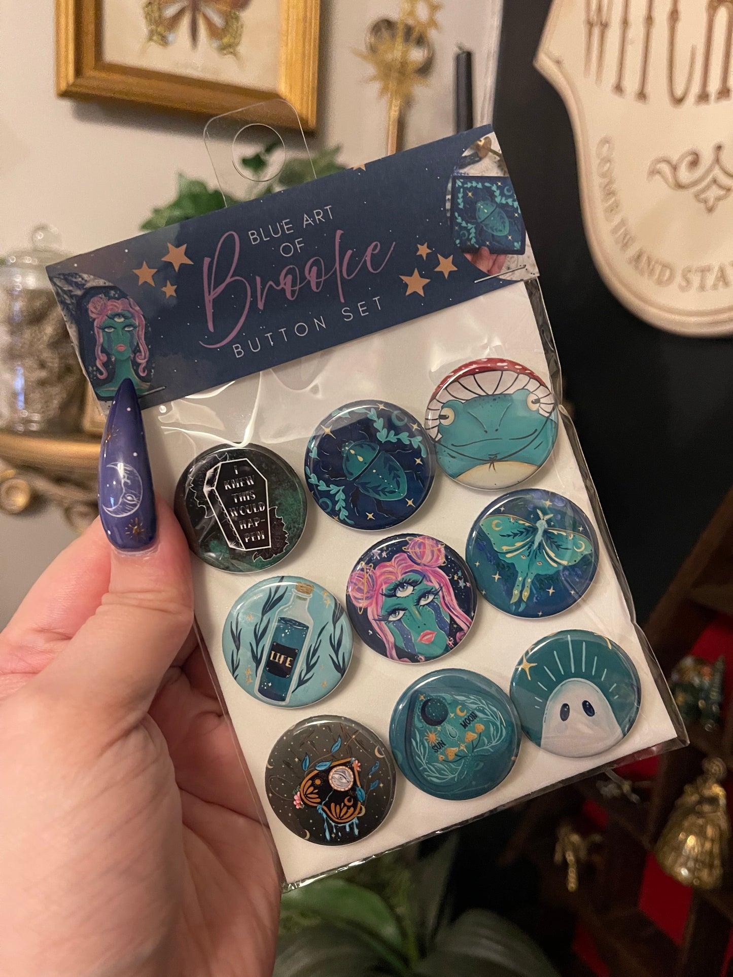 Blue Art of Brooke - Button Set of 9