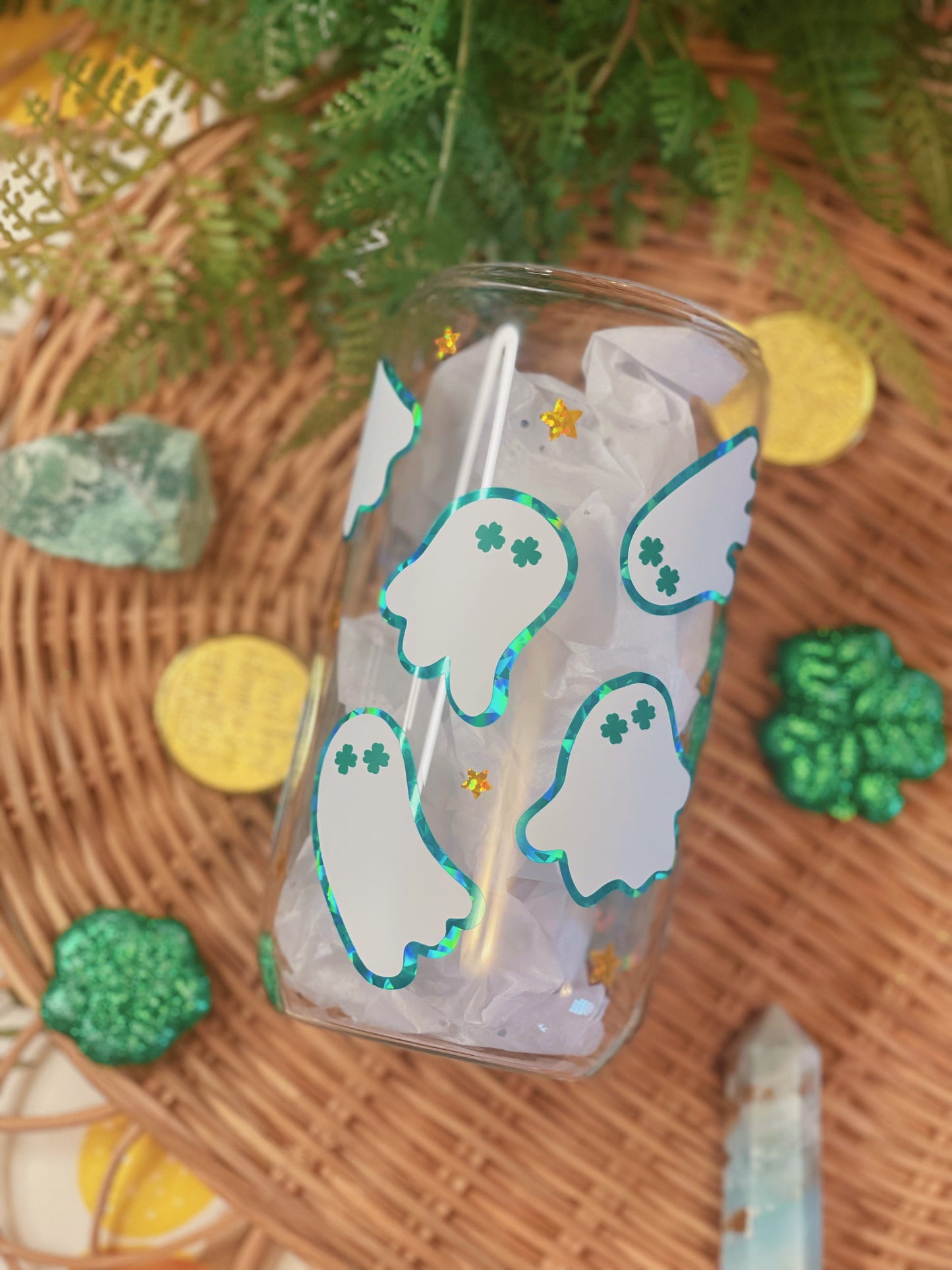 Luck Ghost - 16 oz Glass Cup