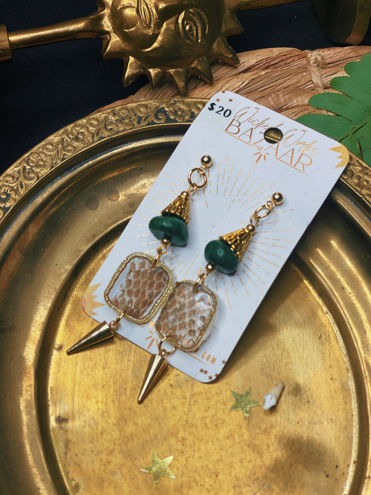 Coiled Jade - Oddity Dangle Earrings
