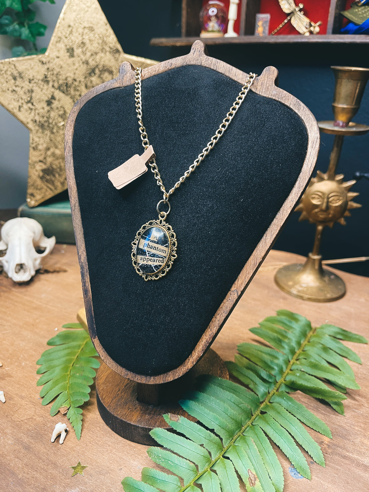 A Phantom Appeared Preserved Spiderweb - Gold - Oddity Necklace