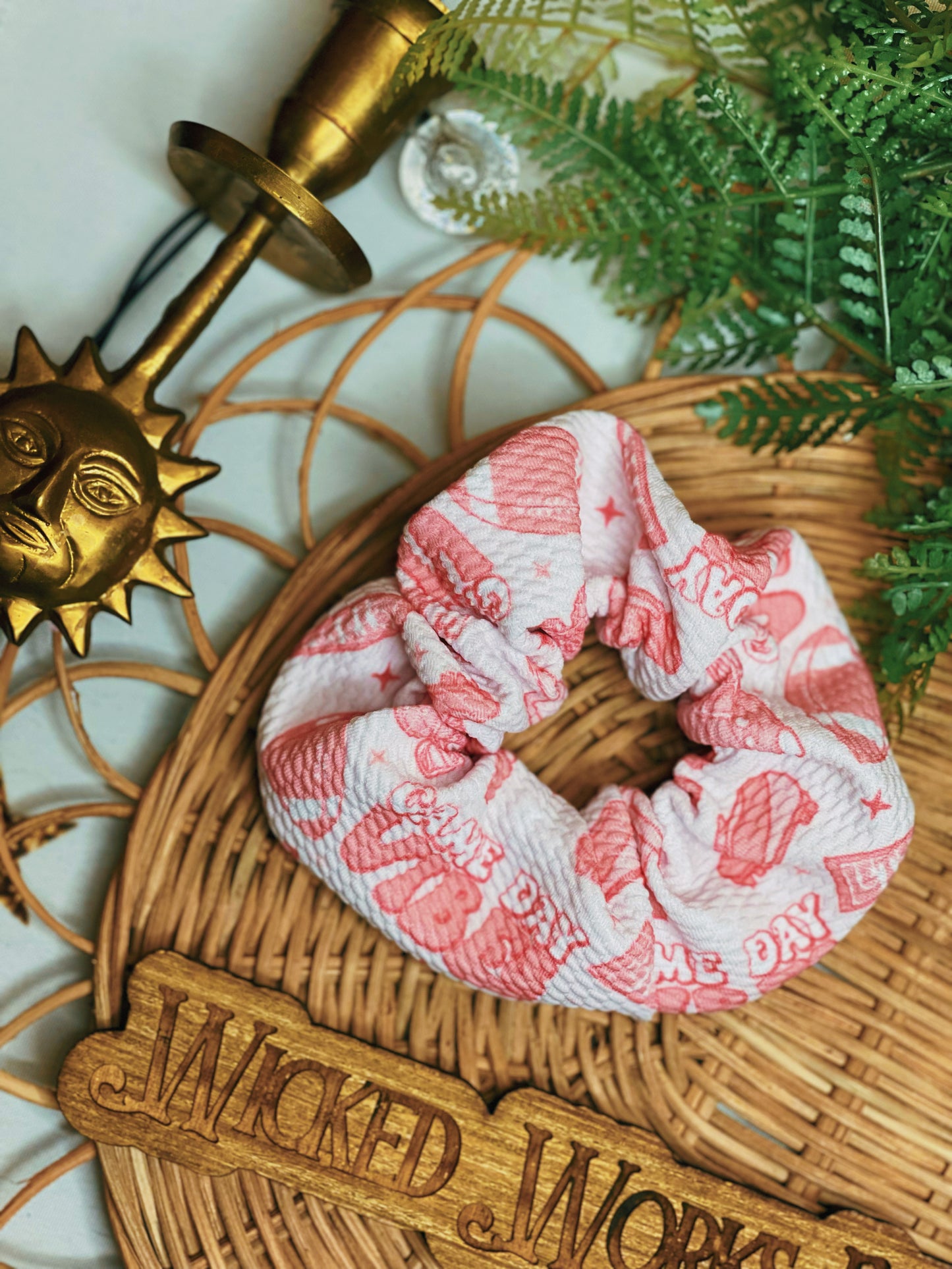 Pink Football Game Day - Scrunchie