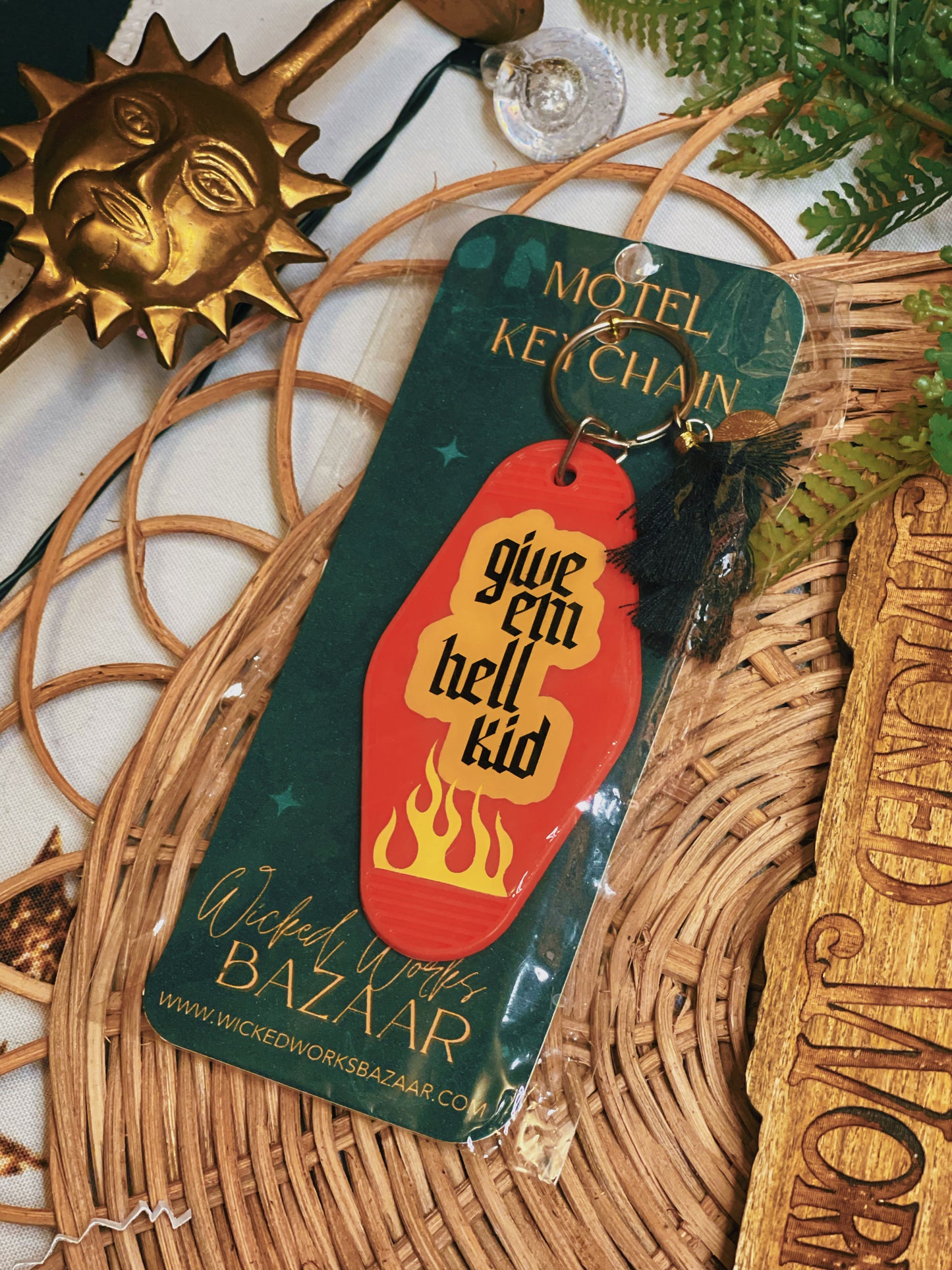 Give Em Hell Kid - Motel Keychain