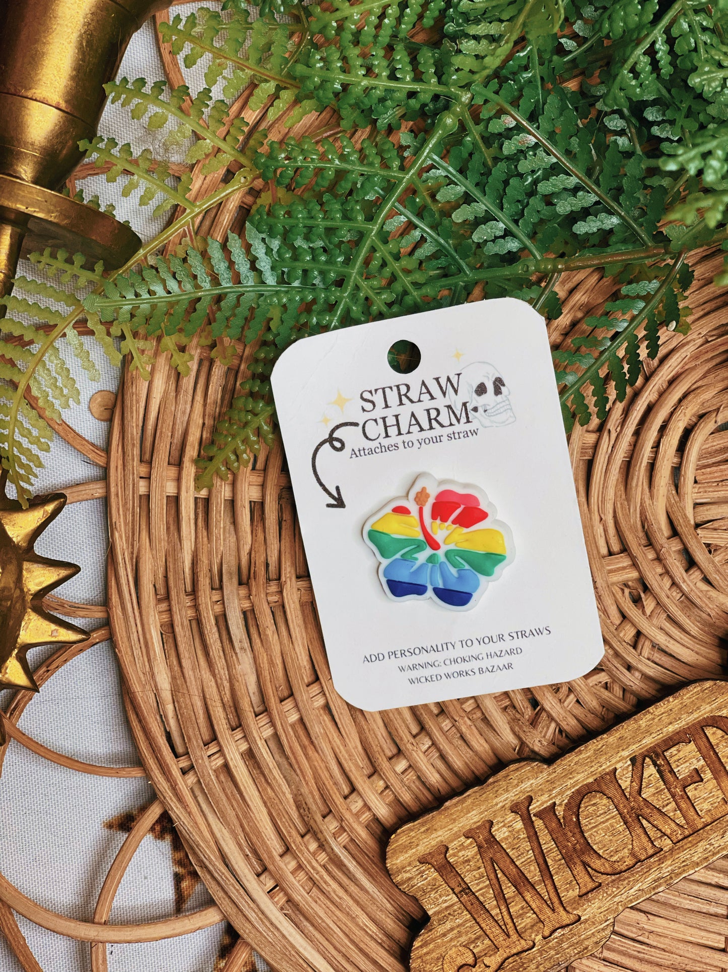 Rainbow Flower - Straw Topper