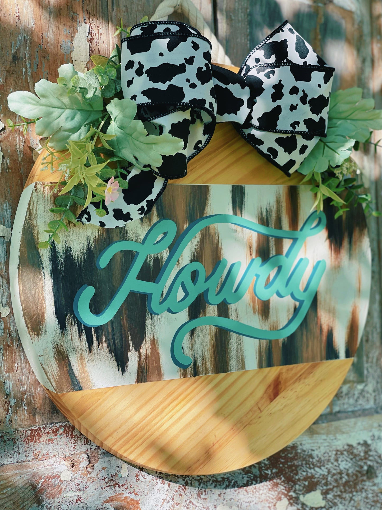 Howdy Cowprint - Circle Door Hanger (PRE-ORDER)