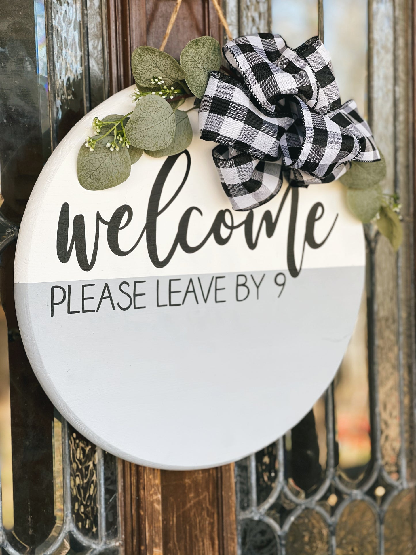 Welcome Please Leave By 9 - Door Hanger (PRE-ORDER)