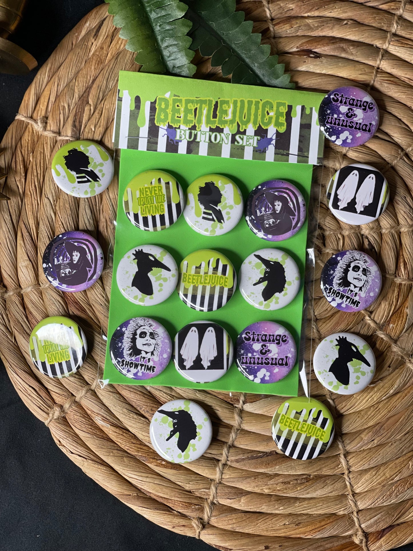BeetleJuice - Button Set of 9
