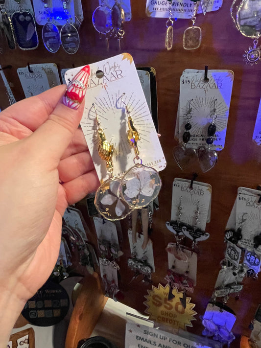 Gemini's Reach - Resin Dangle Earrings