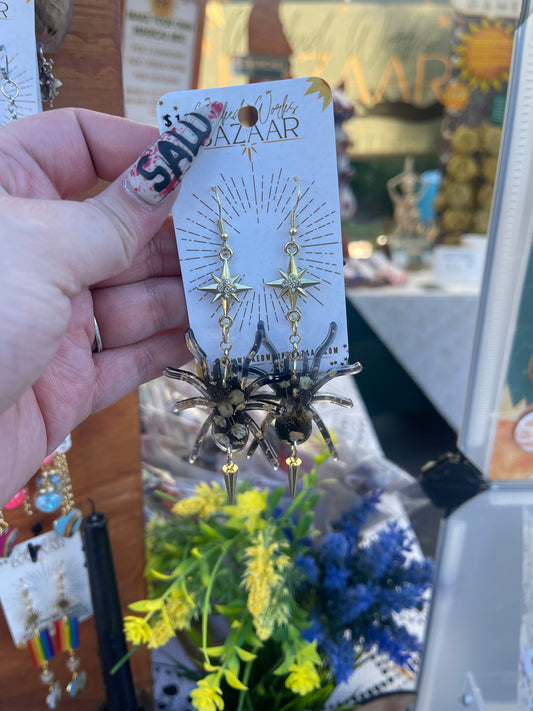 Arachnid - Resin Dangle Earrings