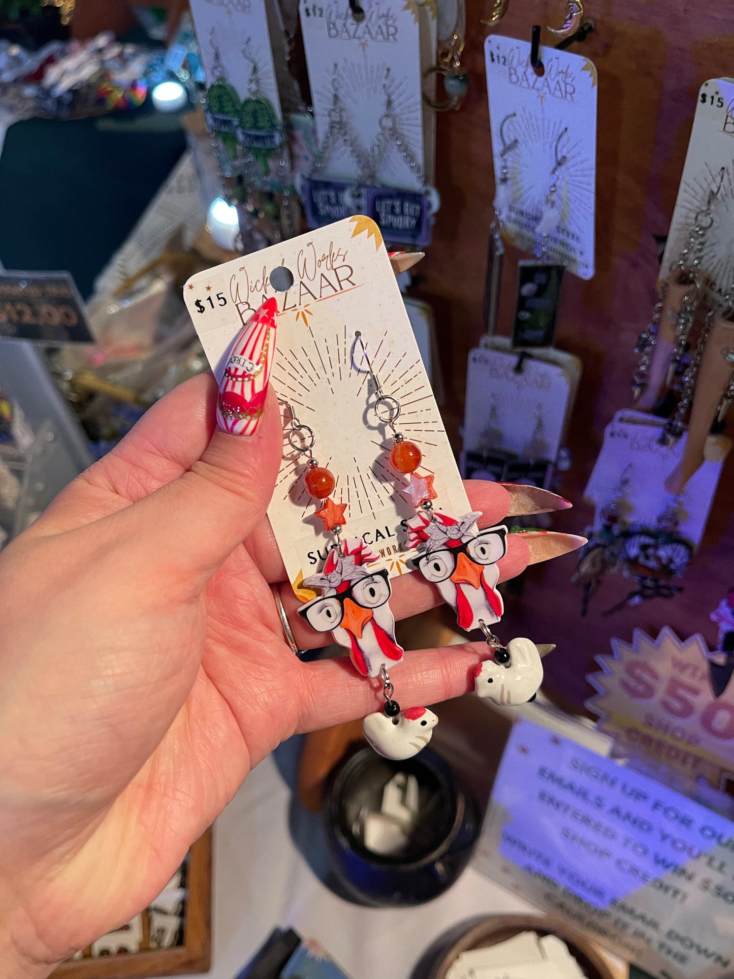 Mother Hen - Dangle Earrings