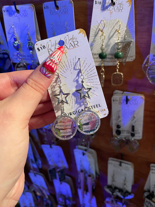 The Storyteller - Resin Dangle Earrings