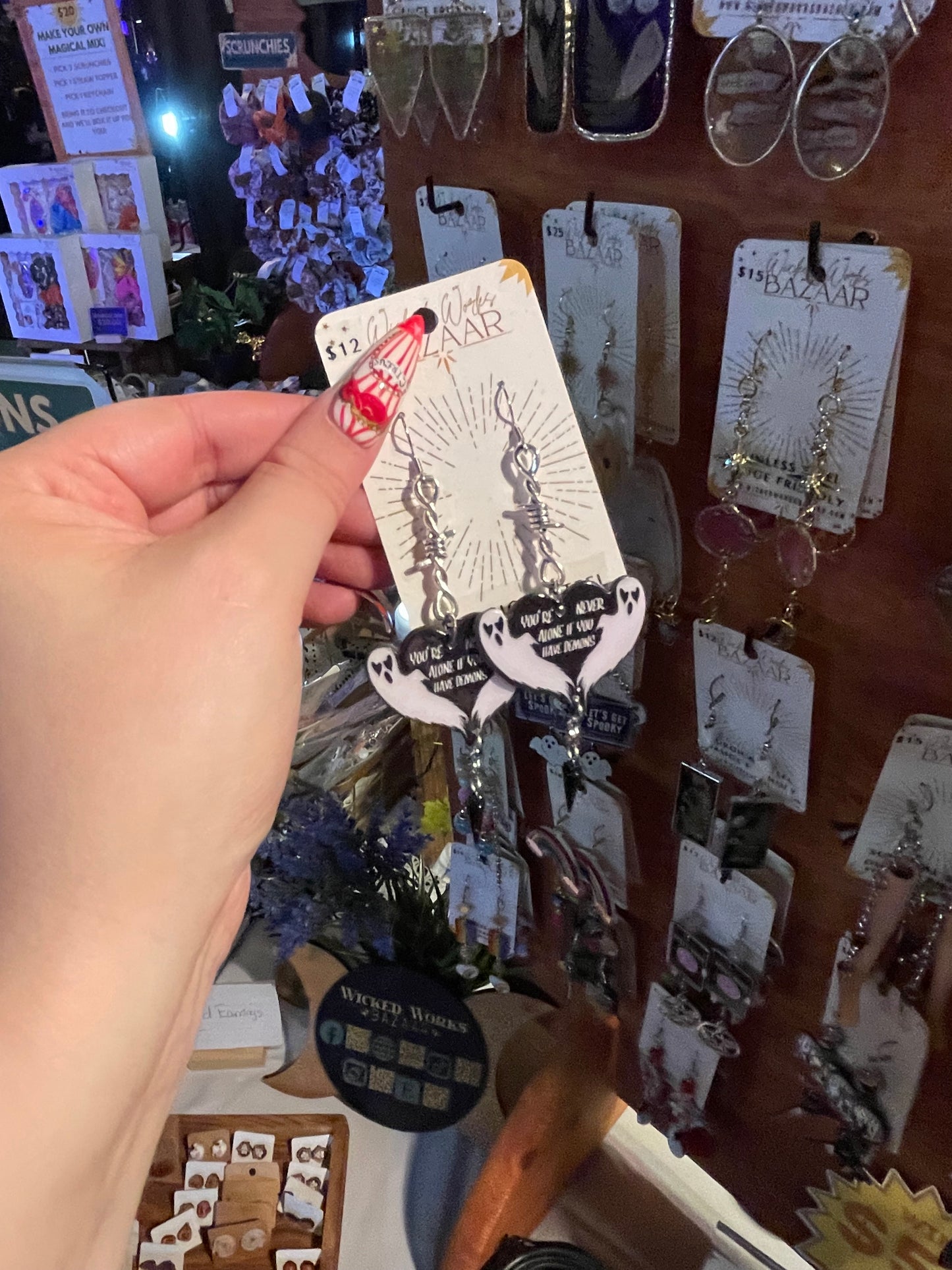 You're Never Alone When You Have Demons - Dangle Earrings
