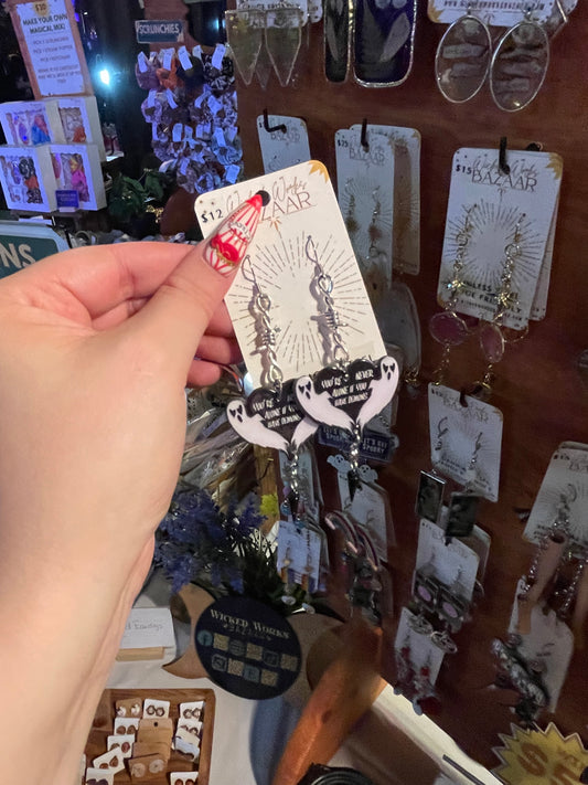 You're Never Alone When You Have Demons - Dangle Earrings