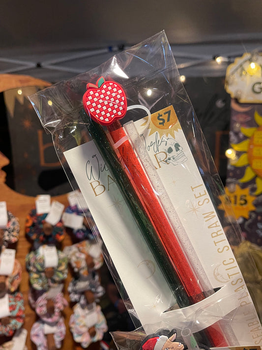 Teacher Apple - 40 oz Straw + Topper Set
