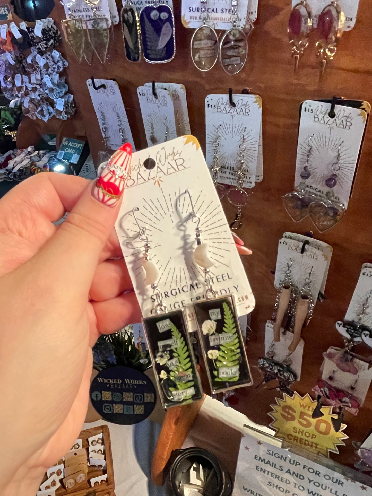Magic of Books - Resin Dangle Earrings
