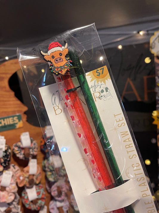 Holiday Cow - 40 oz Straw + Topper Set