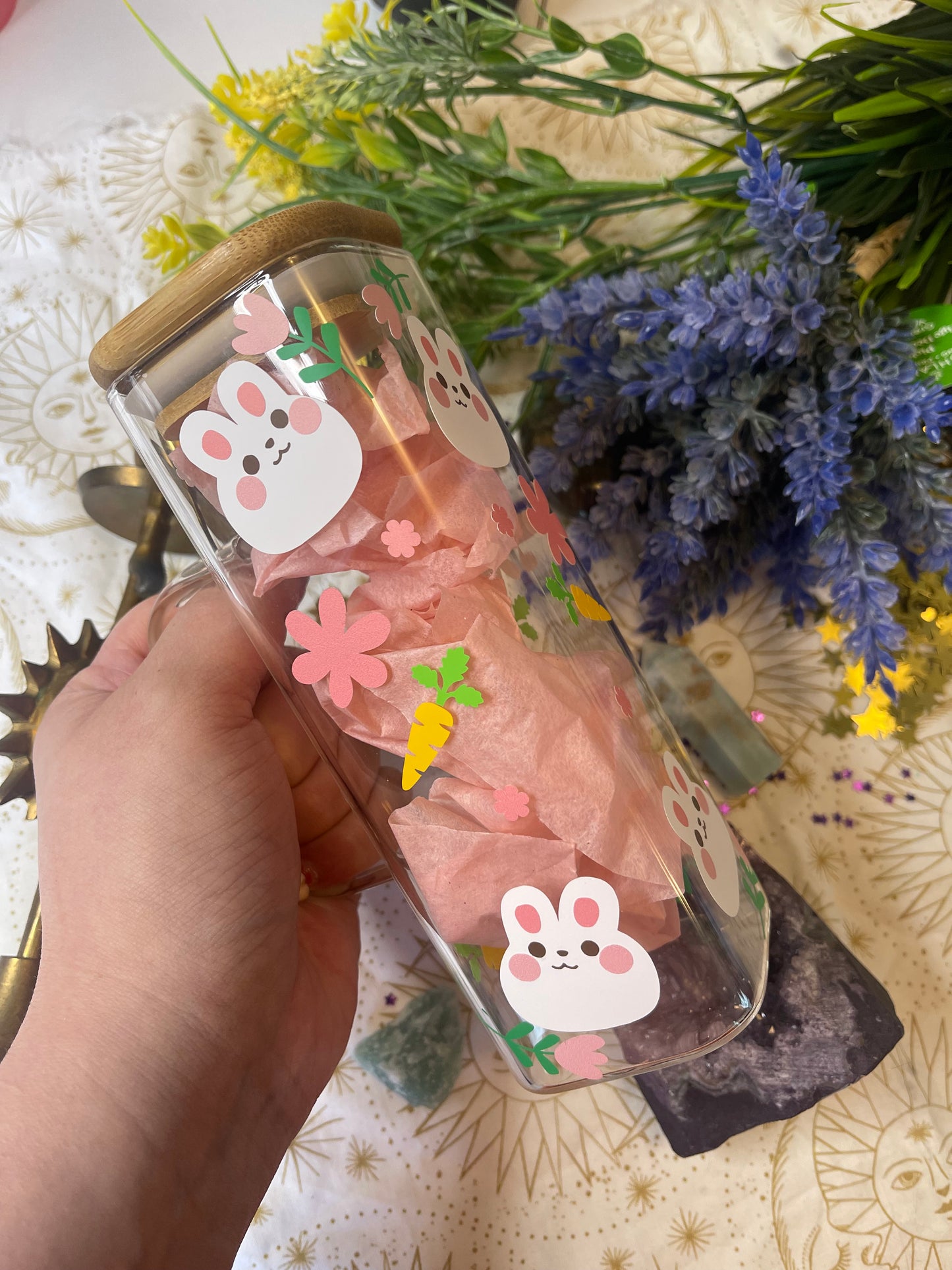 Bunny - 17 oz Square Glass Cup