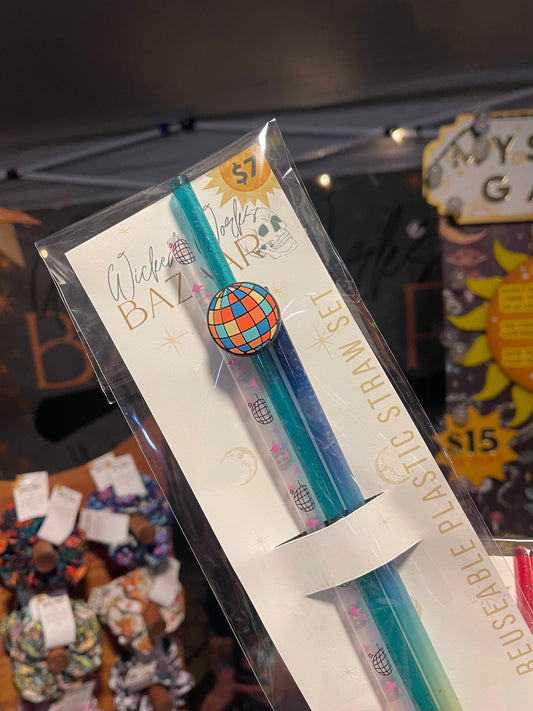 Colorful Disco - Straw + Topper Set