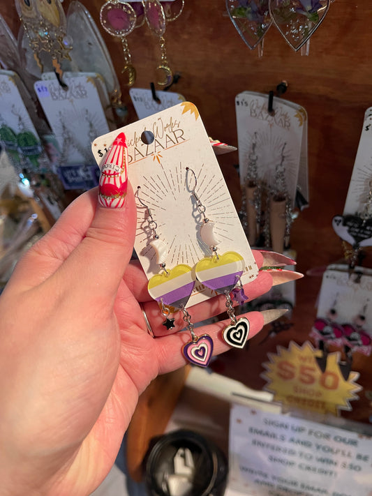Non-Binary Pride - Dangle Earrings