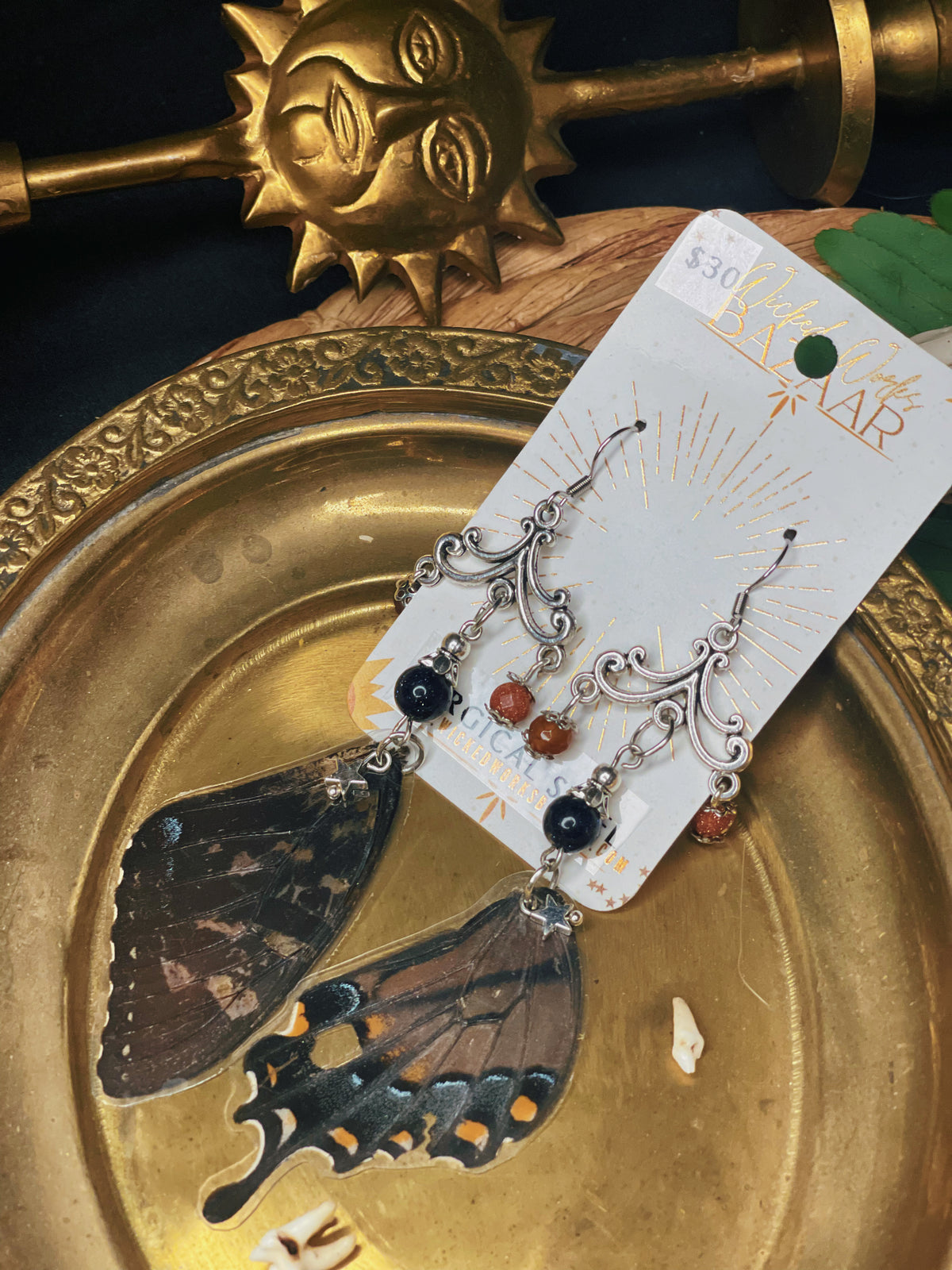 Black swallowtail - Oddity Dangle Earrings