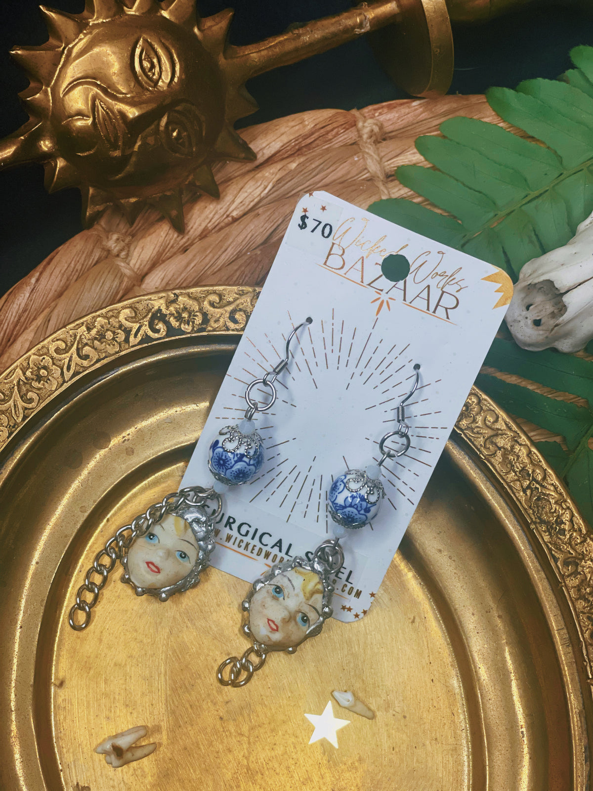 Blue Cherub - Oddity Dangle Earrings