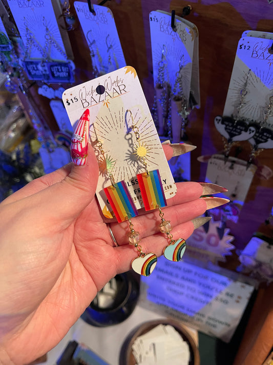 Rainbow Pride Flag - Dangle Earrings