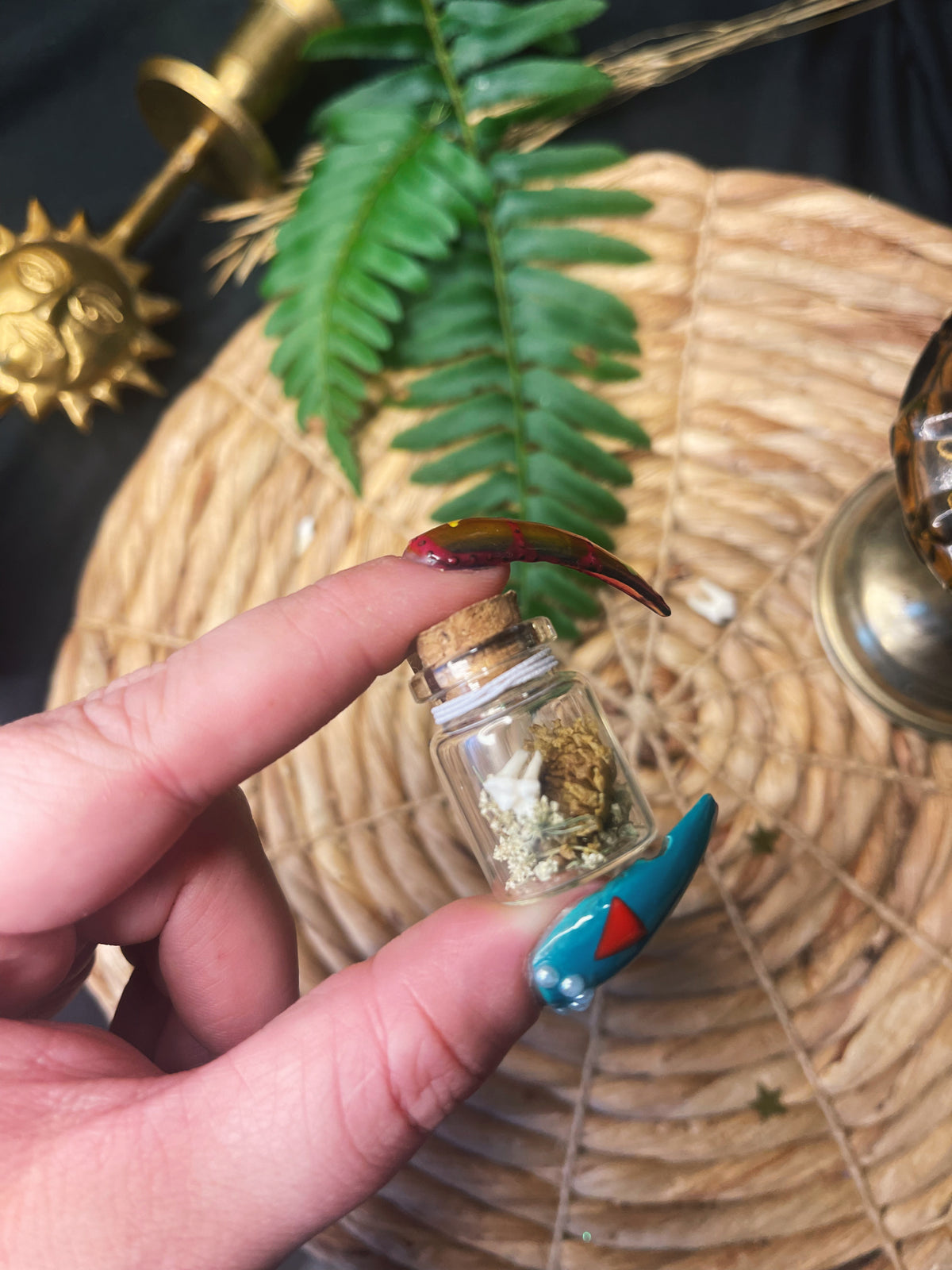 Tooth and Muted Florals - Medium Oddity Jar