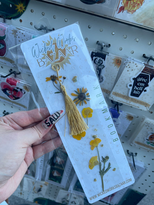Yellow Floral - Traditional Bookmark