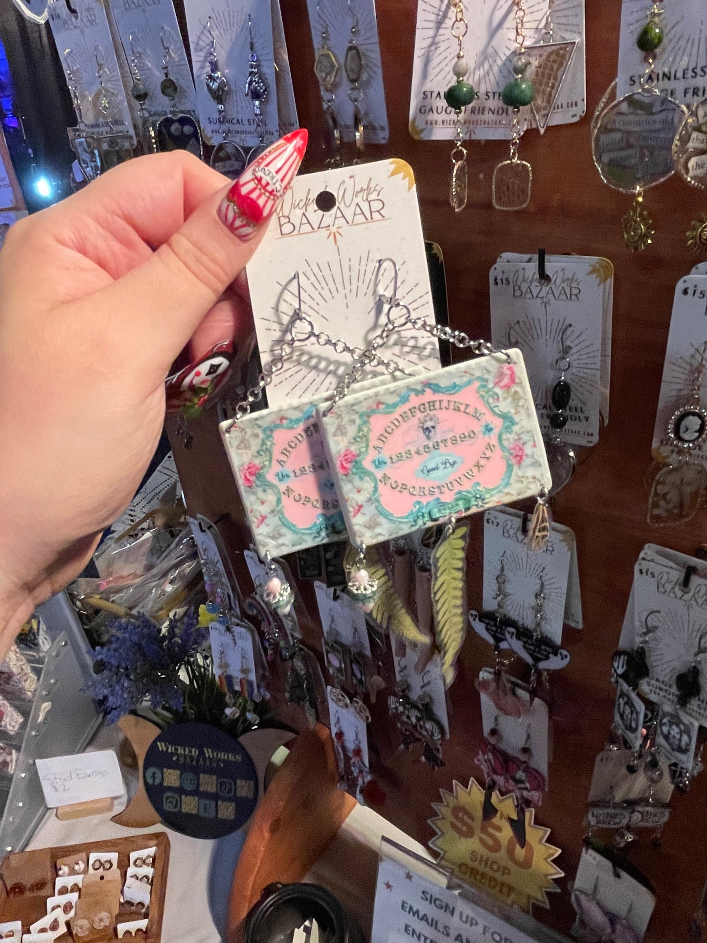 Fairycore Ouija Board - Dangle Earrings