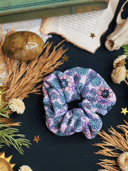 Pastel Purple Floral - Scrunchie
