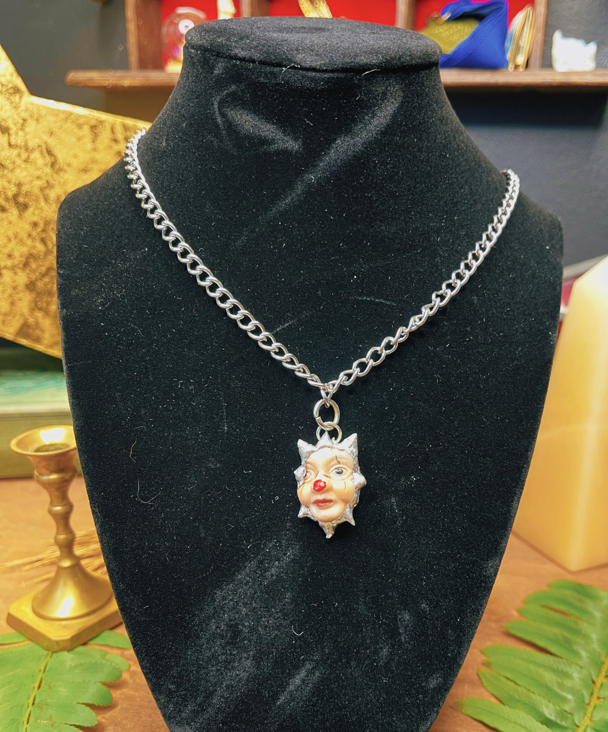 Clown Trinket - Silver - Oddity Necklace