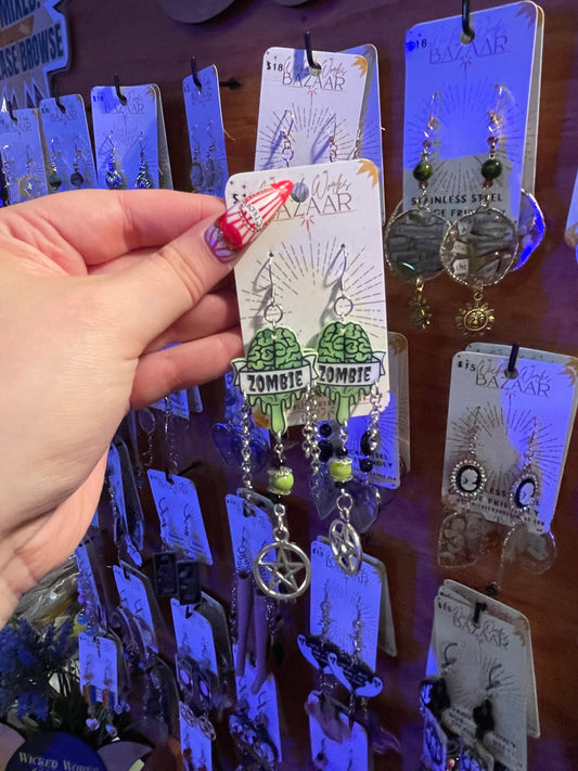 Zombie Brains - Dangle Earrings