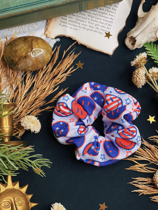 Star Spangled Happy Face - Scrunchie