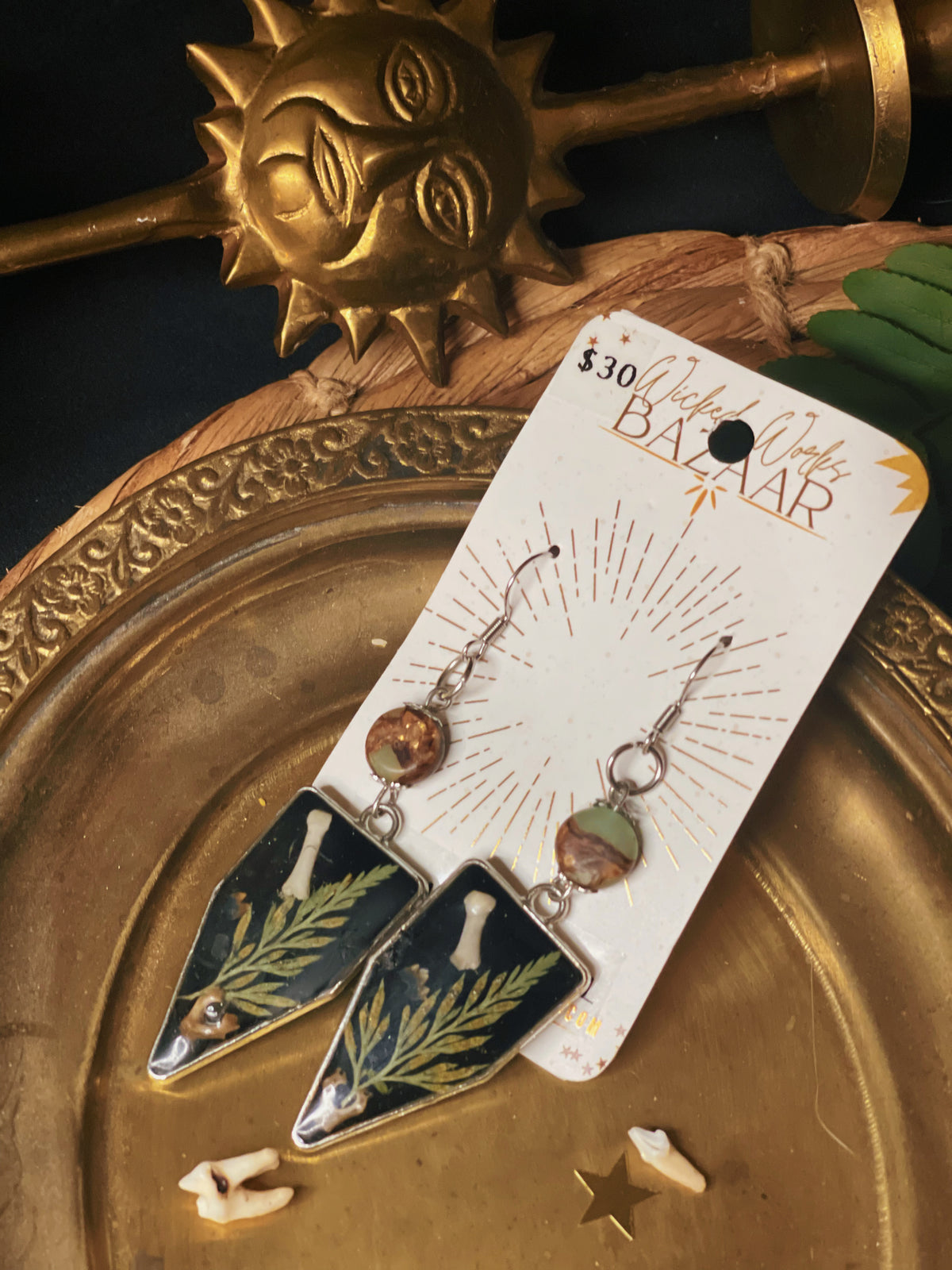 Sage and Wood - Oddity Dangle Earrings