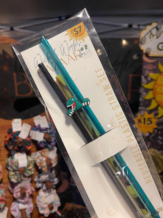 Dino - Straw + Topper Set
