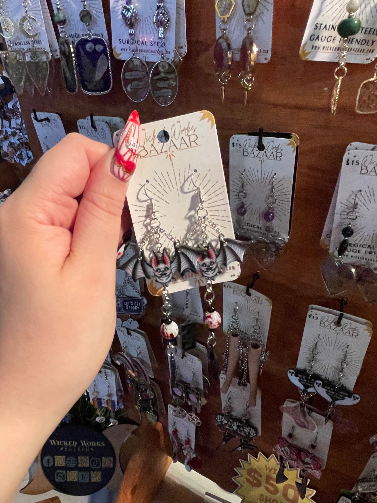 Bloody Bats - Dangle Earrings