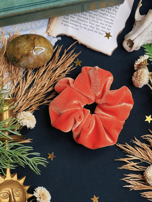 Bright Orange Velvet - Scrunchie