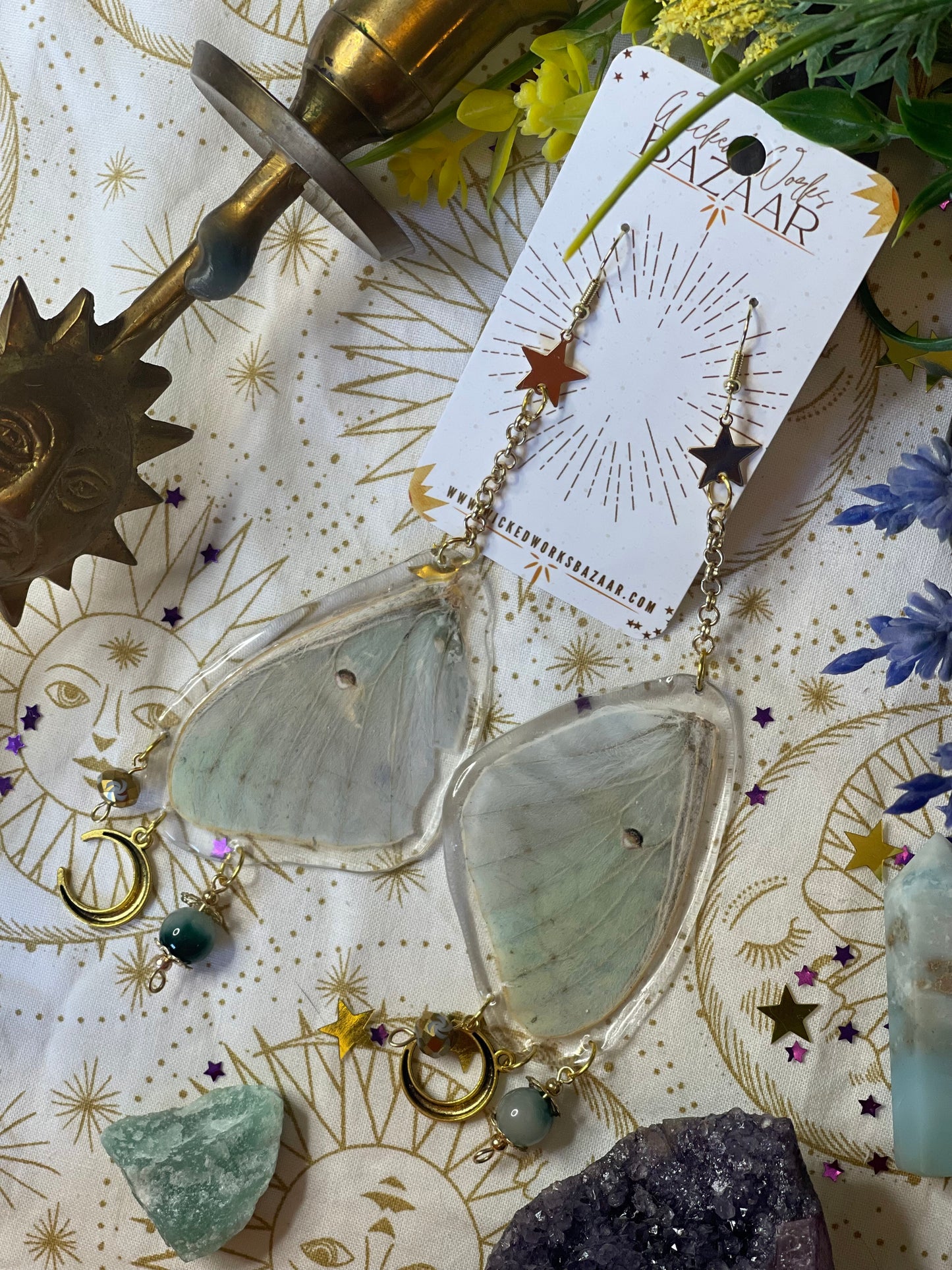 Luna Moth - Oddity Dangle Earrings