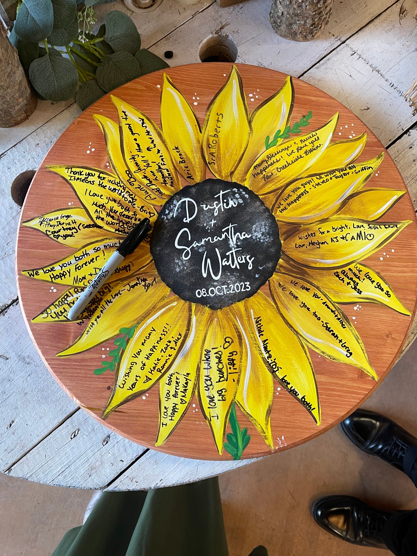 Custom Handpainted Sunflower Wedding Guest Book - (PRE-ORDER)