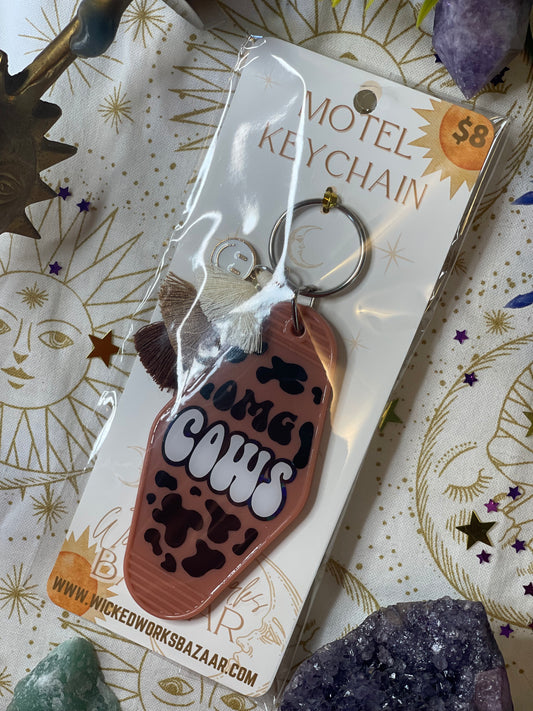 Omg Cows (Brown) - Motel Keychain