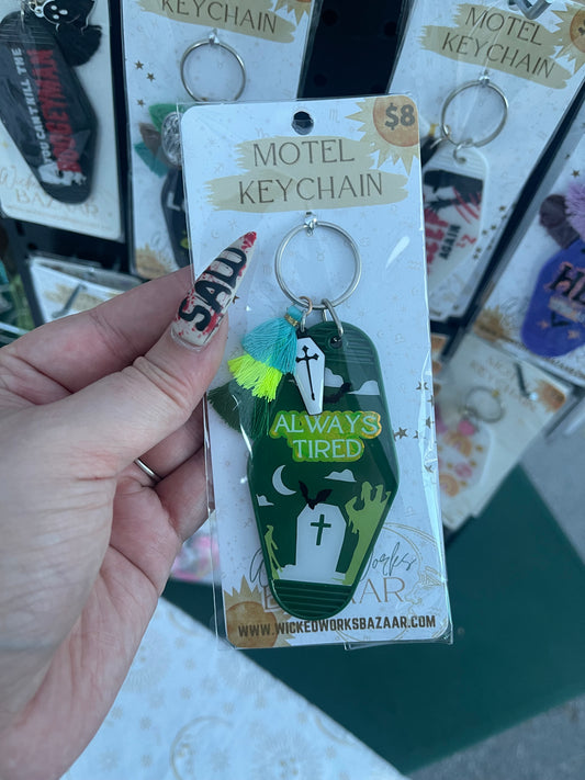 Always Tired Zombie - Motel Keychain