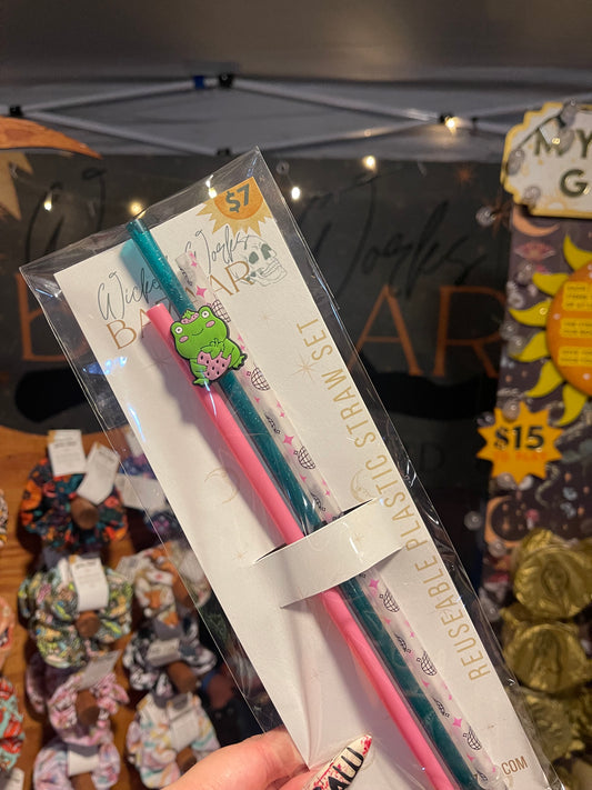 Strawberry Frog - Straw + Topper Set