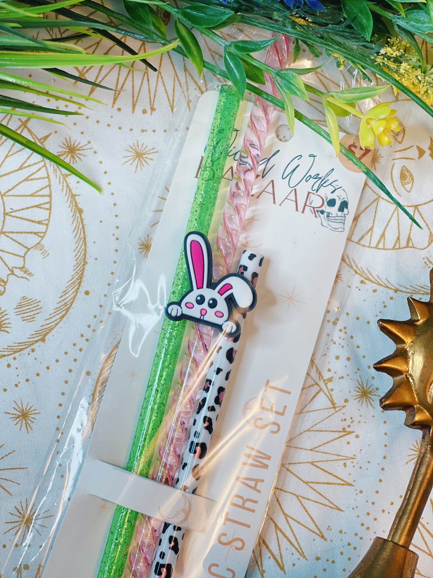 Bunny - Straw + Topper Set