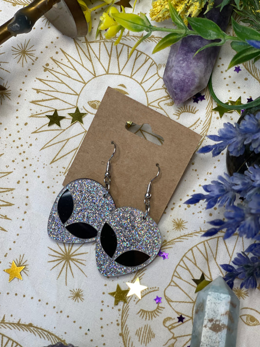 Glitter Aliens - Dangle Earrings